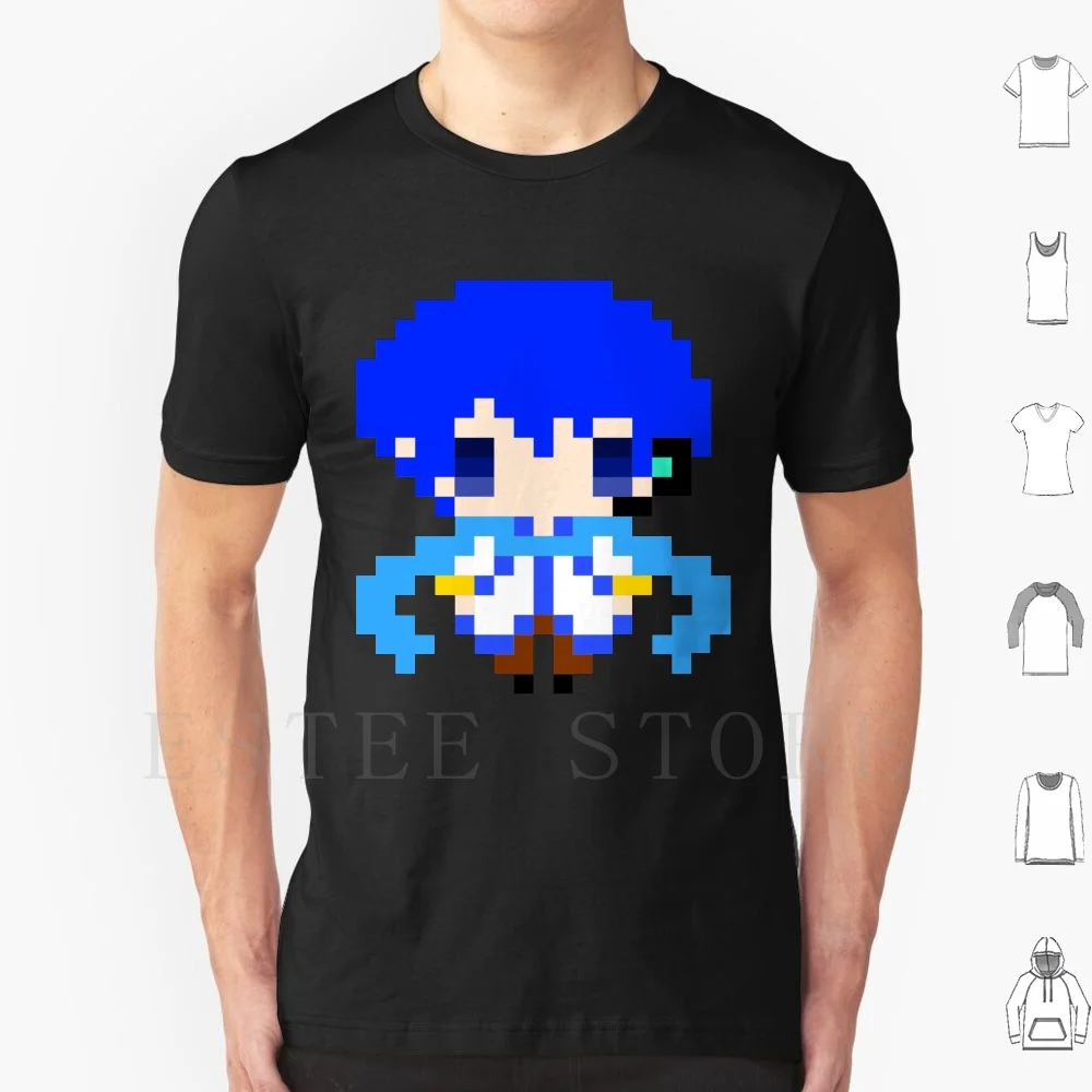 Хлопковая футболка Pixel Chibi-Kaito с принтом Vocaloid Pixelart Art простые минималистичные