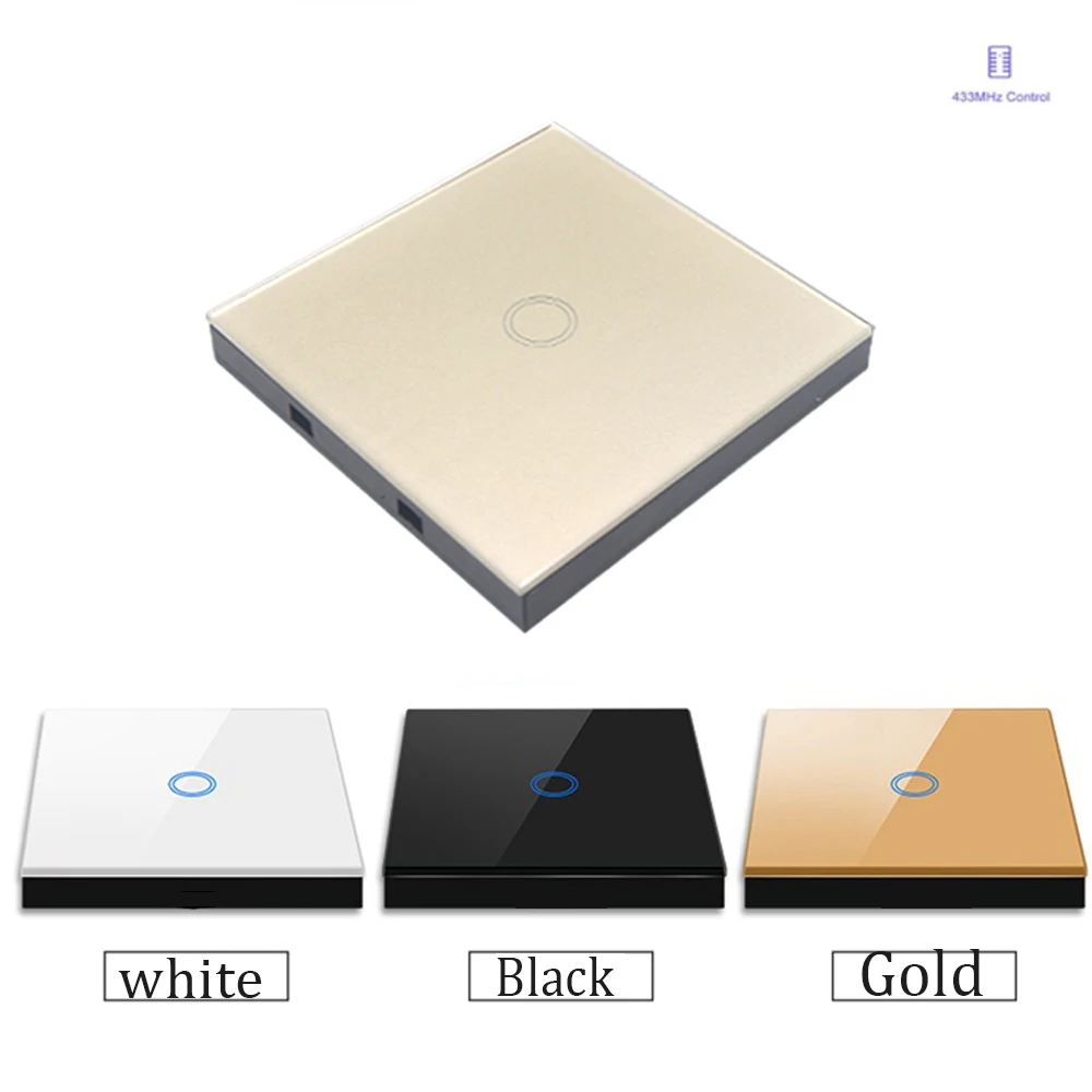 Wireless Remote Control Glass Panel Transmitter 433Mhz RF433 Controller for RF Wall Switch Universal Module Receiver 30-50m |