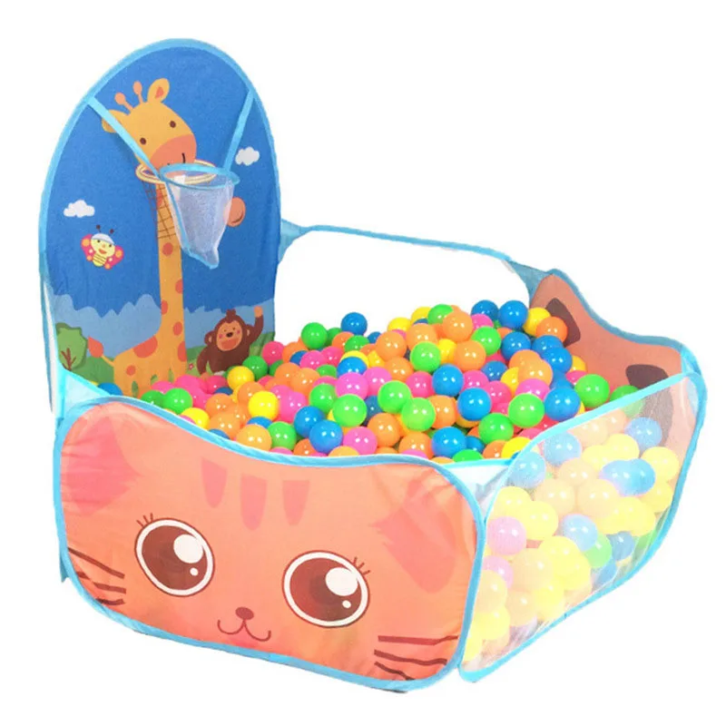 1.2M kids Playpen Playground Child Ball Pit Balls Dry Pool with Basketball Hoop Children's Tent Park Portable Kids Balloons Toys 3