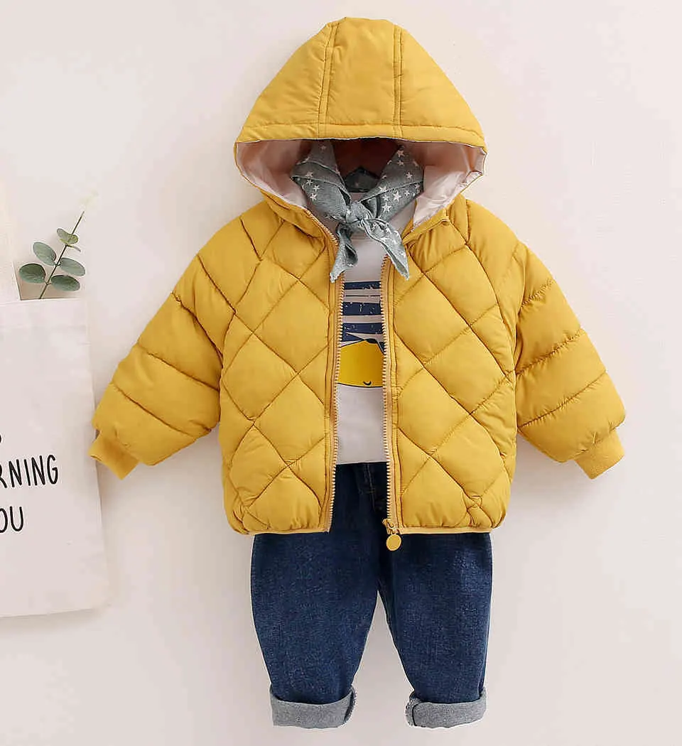 Winter Jacket Girl Coat Toddler Children Jackets Boys Girl Baby Thick parka Kids Warm Outerwear Hooded Snowsuit Overcoat Clothes - Цвет: Цвет: желтый