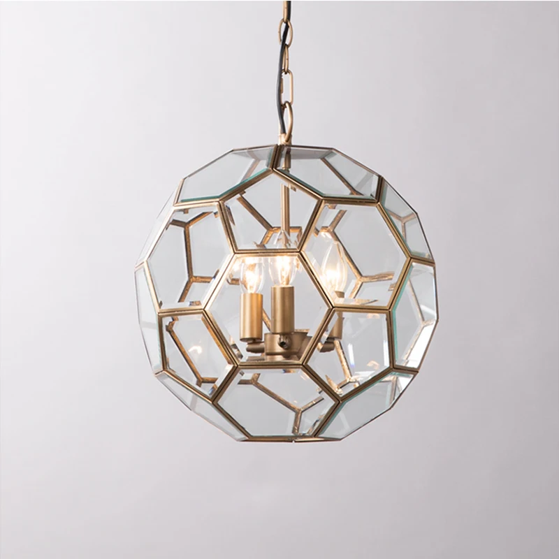 

Globe Glass Pendant Lighting Antique Bronze French Hanging Light Vintage American Kitchen Light Nordic Pendant Lamps For Bedroom