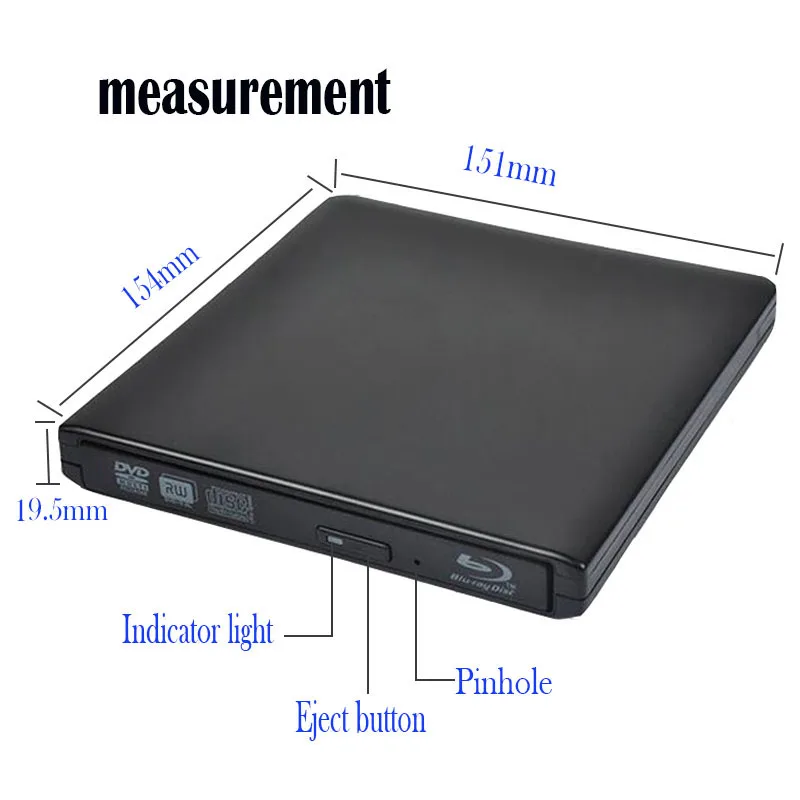 US $48.22 External Bluray Drive Usb 30 Optical Drive BdRw Burner Writer Portatil External Blu Ray Player CdDvd Rw For PcLaptopApple