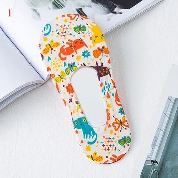 

Silicone Anti-skid Socks Silk Invisible Socks Printed in Summer Boat Non Slip Short Socks Female Cartoon Women No Show Low Socks