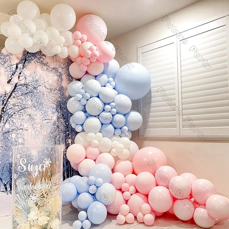 

148pcs Macaron Baby Pink Blue Balloon Garland Birthday Wedding Party Decoration White Ballons Arch Baby Shower Valentines Decor