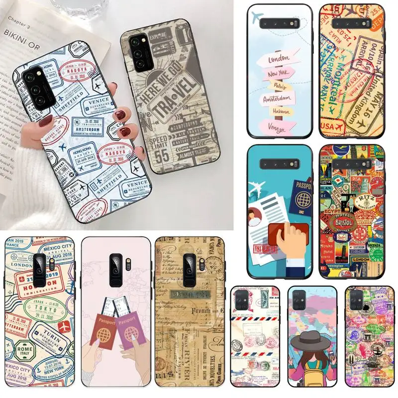 Hot National city visa Passport stamp Phone Case cover Shell for Samsung S20 plus Ultra S6 S7 edge S8 S9 S10 5G lite 2020 | Мобильные