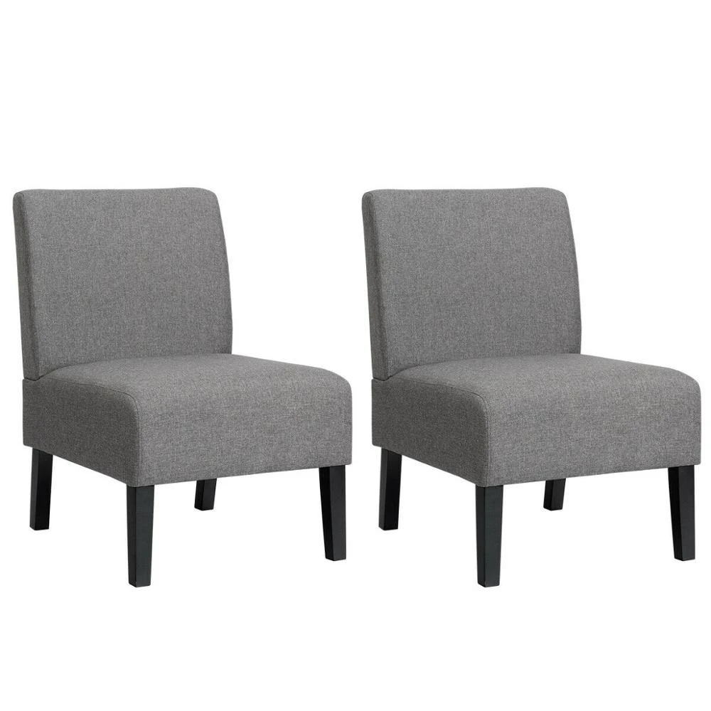 Set Of 2 Armless Accent Chair Leisure Chair Single Sofa Fabric Upholstered Living Room Chairs AliExpress