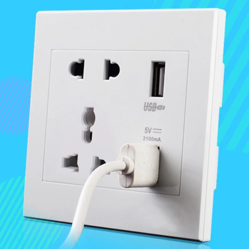 

Dual USB Port Wall Charger Adapter Charging 2A Wall Charger Adapter EU US Plug Socket Power Outlet Concealed type 86