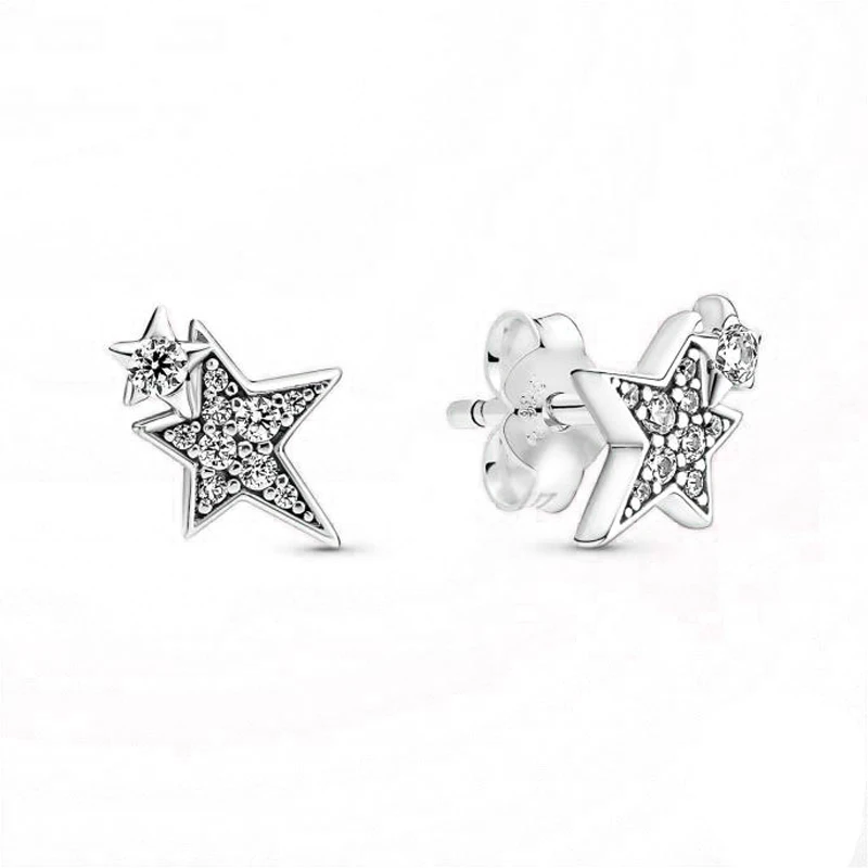 2022 Luxury Jewelry Fit Original Pandora Making 100% 925 Sterling Silver Women Earring DIY Designer Charms Wholesale Accessories mens rings 925 Silver Jewelry