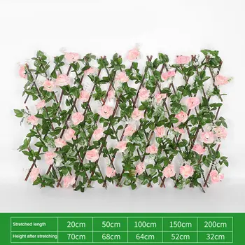 

Wooden Artificial Flower Leaves Garden Fence Decoration Screening Expanding Trellis Privacy Screen Screen Outdoor Indoor Use