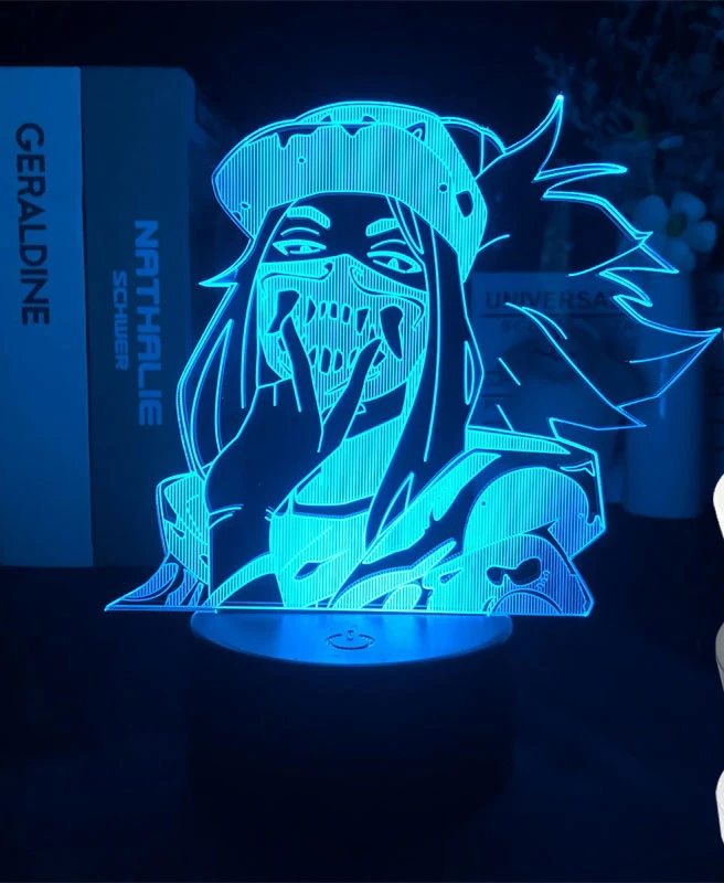 led night light League of Legends Akali Rogue Assassin 3D Nightlight Game for Room Decor Cute Birthday Gift LED Lamp Manga Kid Love Present night stand lamps