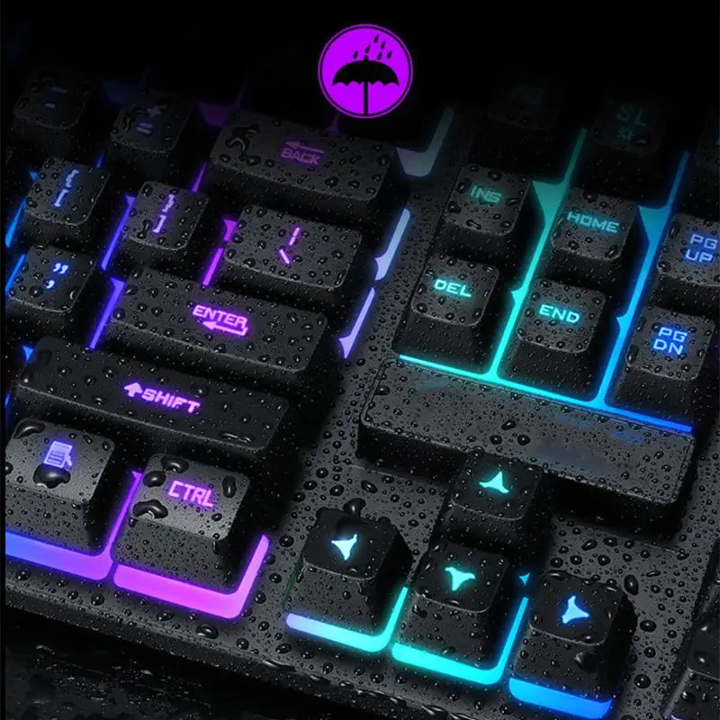 

USB Wired Gaming Keyboard 104 Key Mechanical Feeling Gamer Keyboard for Computer M0XB