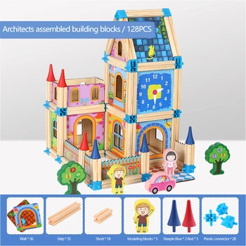 

Kids Magnetic Blocks Mini Magnetic Designer Construction Model Building Plastic 128pcs Stacking Blocks for Children Toys Gifts