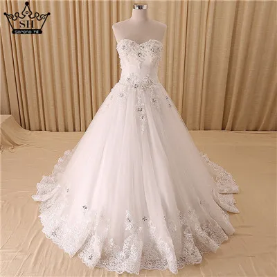 Vestido De Noiva, большое красное кружевное свадебное платье со шлейфом, Кристальные Аппликации, сексуальное платье невесты без рукавов, реальное изображение, 66115B - Цвет: white