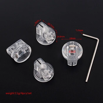 

4pcs Acrylic Clear Guitar Knobs Amp Amplifier Effect Pedal Knobs Accessories & 1 Piece Repair Wrench