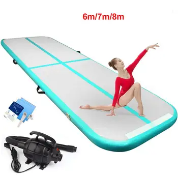 

Free Shipping 6m/7m/8m Inflatable Gymnastics Airtrack Floor Tumbling Air Track For Kids Adult (Free electronic Pump and tool)