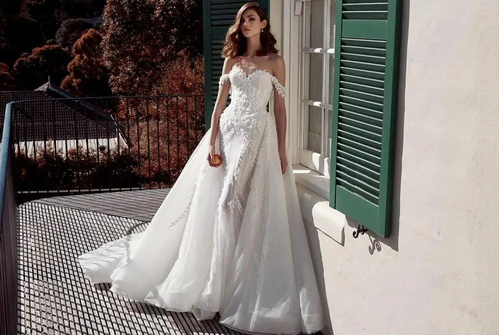 Eslieb свадебное платье Русалка es Vestido de Noiva свадебное платье с объемным цветком и кружевными бусинами