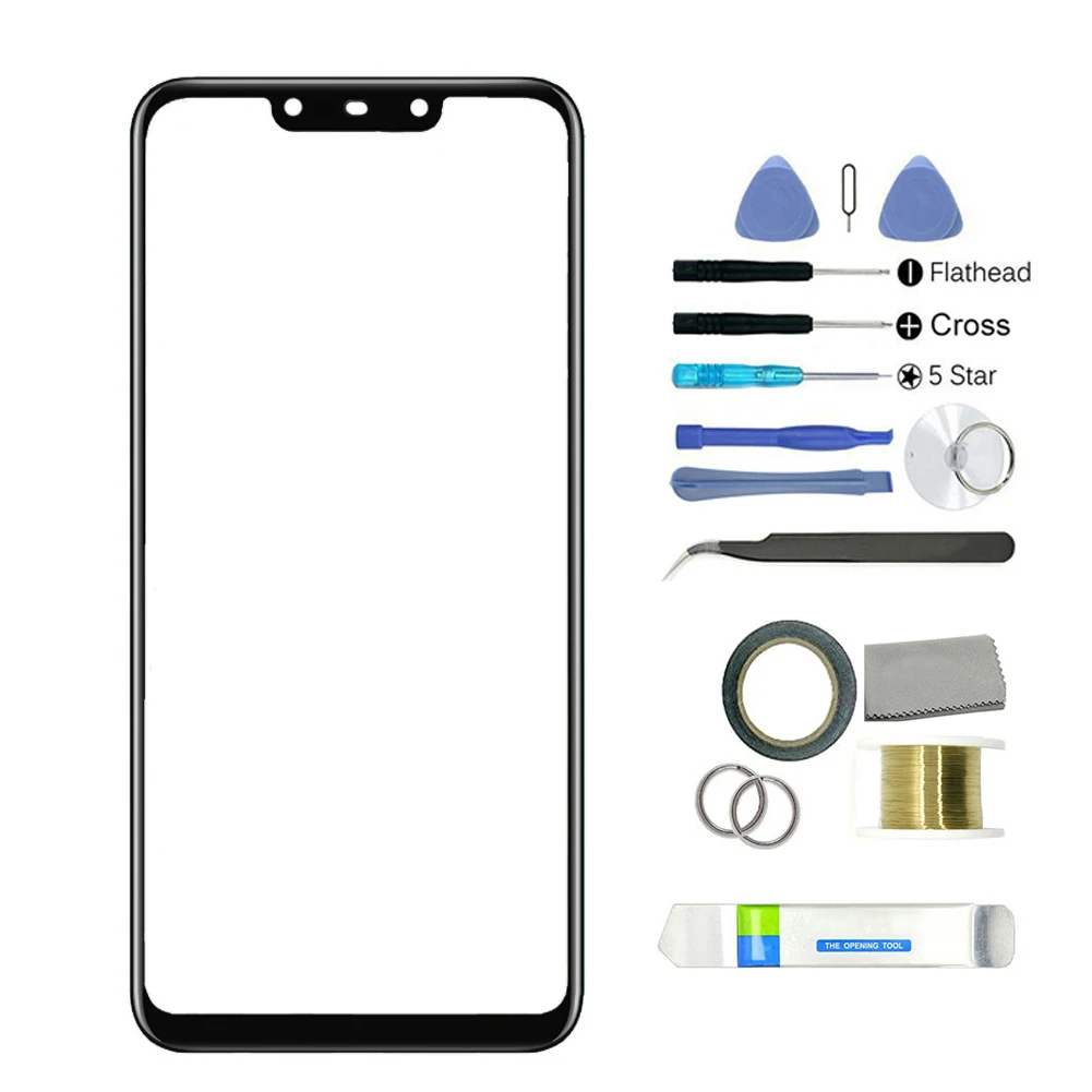 Vidro da Frente da Substituição para Huawei Kit de Peças de Reparo da Lente da Tela de Vidro Kit de Tela de Vidro Frente Substituição para Huawei Companheiro 20 Lite Pro Frontal da 15 Painel de toque p/ celular