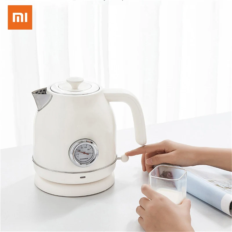 Xiaomi Ocooker Cs Sh01 1.7L Электрический чайник из нержавеющей стали термометр с часами дисплей для дома большой емкости часы