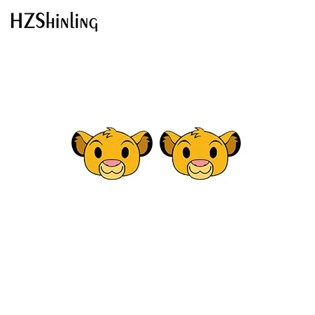 Новинка, акриловые серьги с забавным лицом, Simba, Чеширский кот, белый кролик, Алиса, серебряные серьги, эпоксидные серьги-гвоздики - Окраска металла: 3