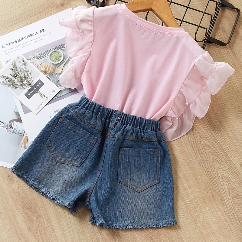 Mayfair Cabin/Новые летние комплекты из 2 предметов стильная брендовая одежда для маленьких девочек футболка с короткими рукавами+ штаны, детские костюмы