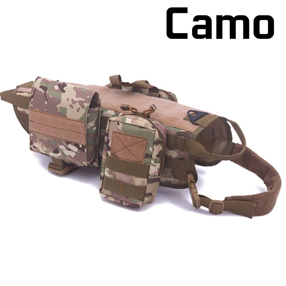 Adjustable Tactical Service Dog Vest Training Hunting Vest Nylon Army Tactical Military Patrol Dog Harness Hunting Vest - Цвет: Camo