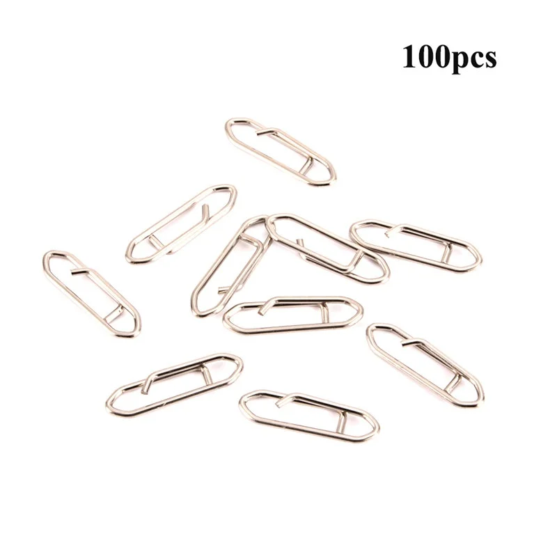 

100 PCS Powerful Fishing Snap Stainless Steel Fishing Clip Interlock Fishing Tackle Fishing Pins Scroll new