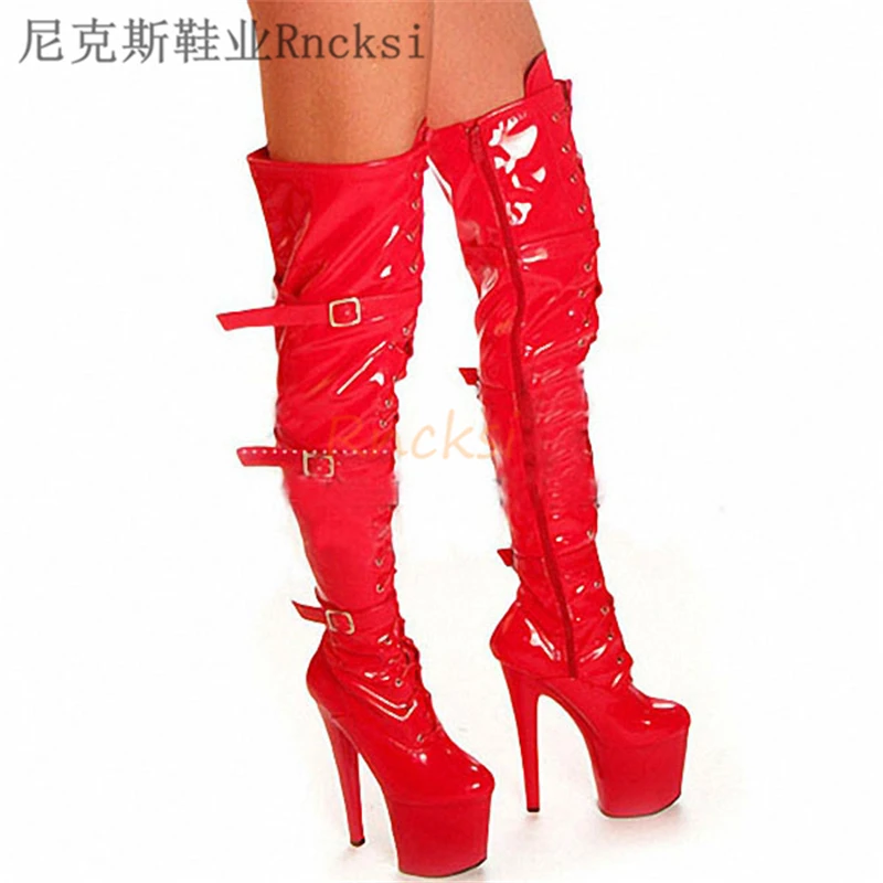 Женские сапоги 20 см новые стильные женская обувь на высоком толстом каблуке