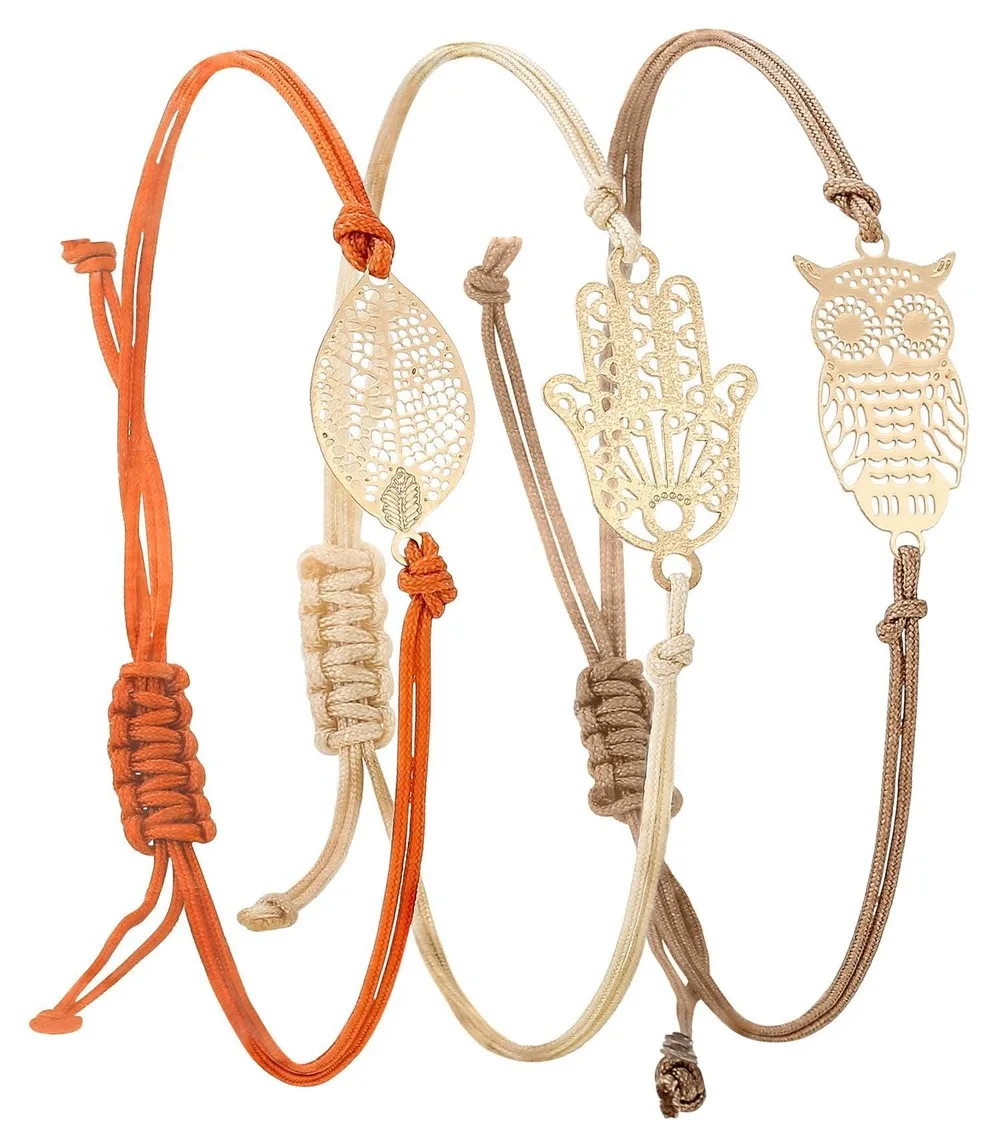 HWASY1804 аксессуары в новом стиле браслет модный простой браслет ручной работы набор из 3 предметов браслет сова