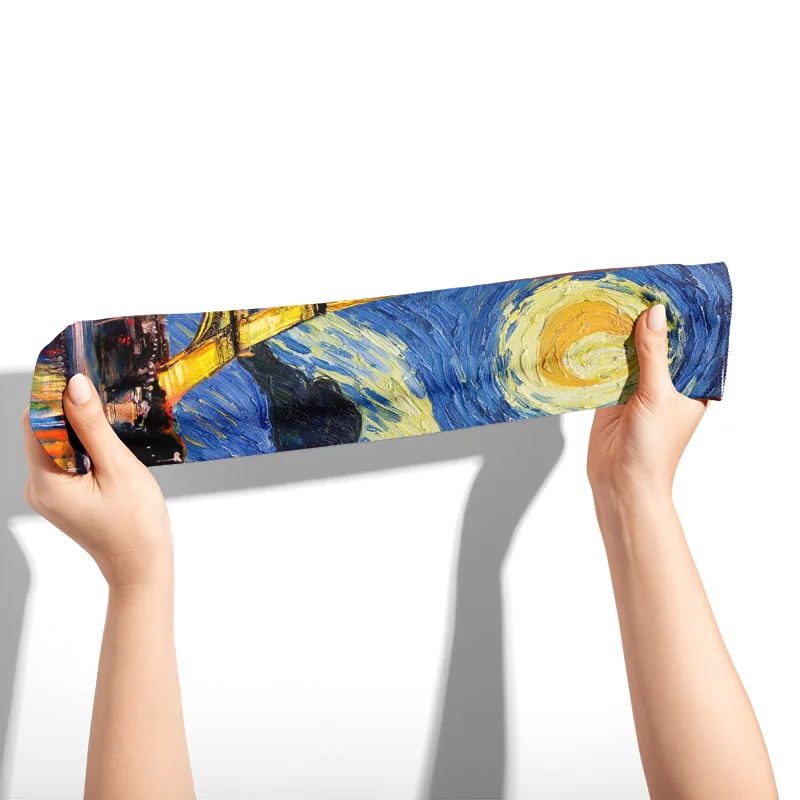 New Style Oil Painting Eiffel Tower Art Socks Men Women Pure Cotton Harajuku Retro Pastoral Scenery Happy Long Tube Funny Socks