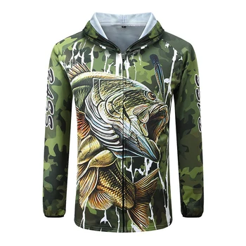 Fishing Clothing Anti-UV Thin Breathable Quick Dry Sunscreen Shirt Hoodie  Fish Camo – Tackle King