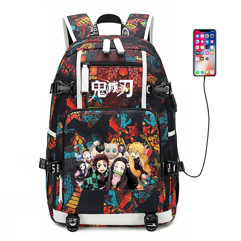 Demon Slayer Kimetsu No Yaiba Mochila De Mujer Anime Bookbag Nylon 