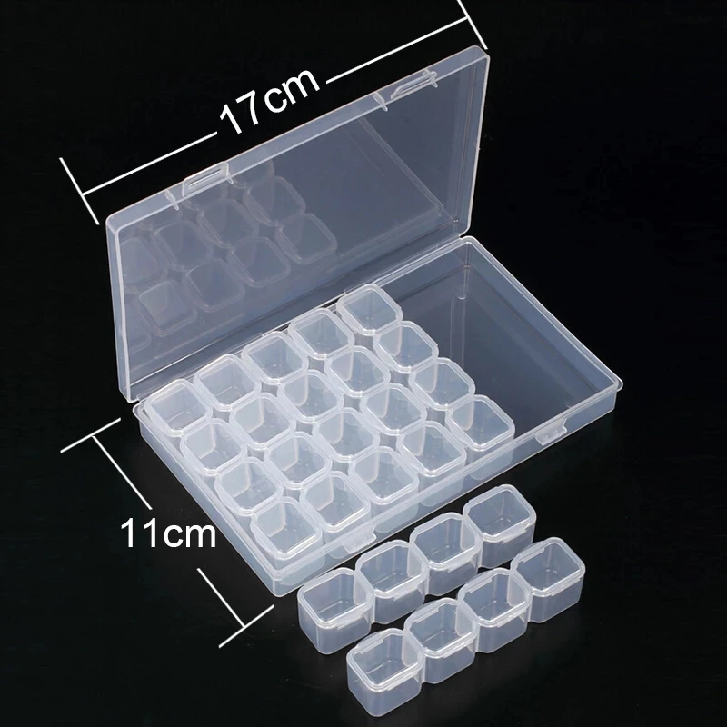 Diamond Painting Boxes 28 Removable Slots Embroidery Accessories Cross Stitches Home Storage Cases LK1 | Дом и сад