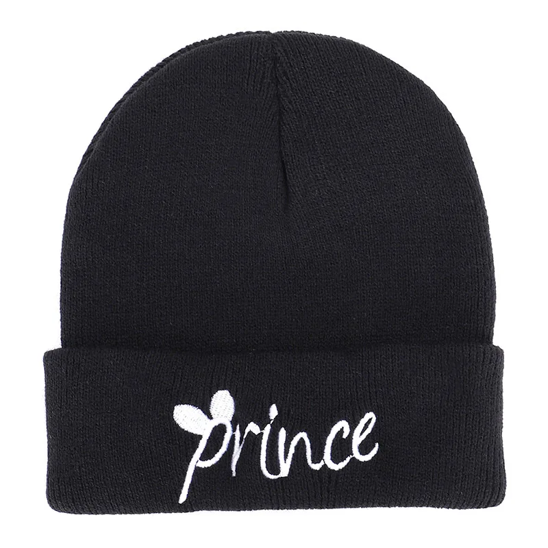 prince princess embroidered children hat autumn winter hats warm knitted baby boy girl  fashion toddler kids cap