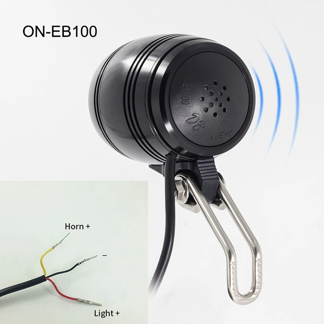 Set Luci Per Bici Elettrica 24V/36V/48V - Faro Anteriore E Fanale Posteriore Con Clacson, Per Sicurezza Notturna - Foto 10