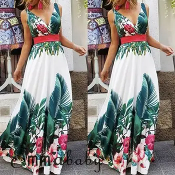 

Summer Dress 2019 Women Ever-Pretty Long Deep V-neck Maxi Dresses Party Prom Evening Gown christmas dress Girls
