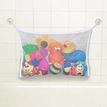 

1PC Portable Mesh Bath Toy Organizer Bathtub Storage Suction Cup For Household Bathroom Kid Baby Toy Organizer Bag