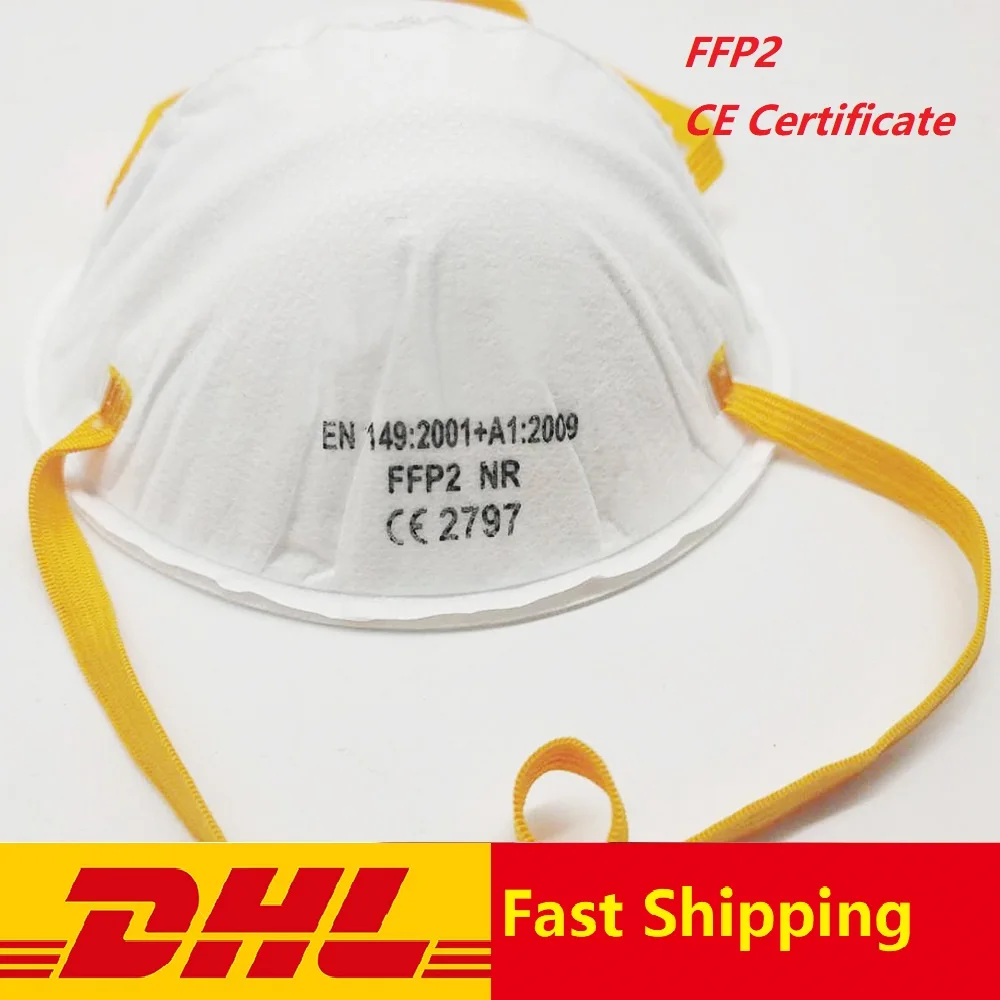 

Wholesale EU standard FFP2 Face Masks Cup-shaped Head Type Protective Industrial Mouth Cover antivirus Masks DHL Fast Ship
