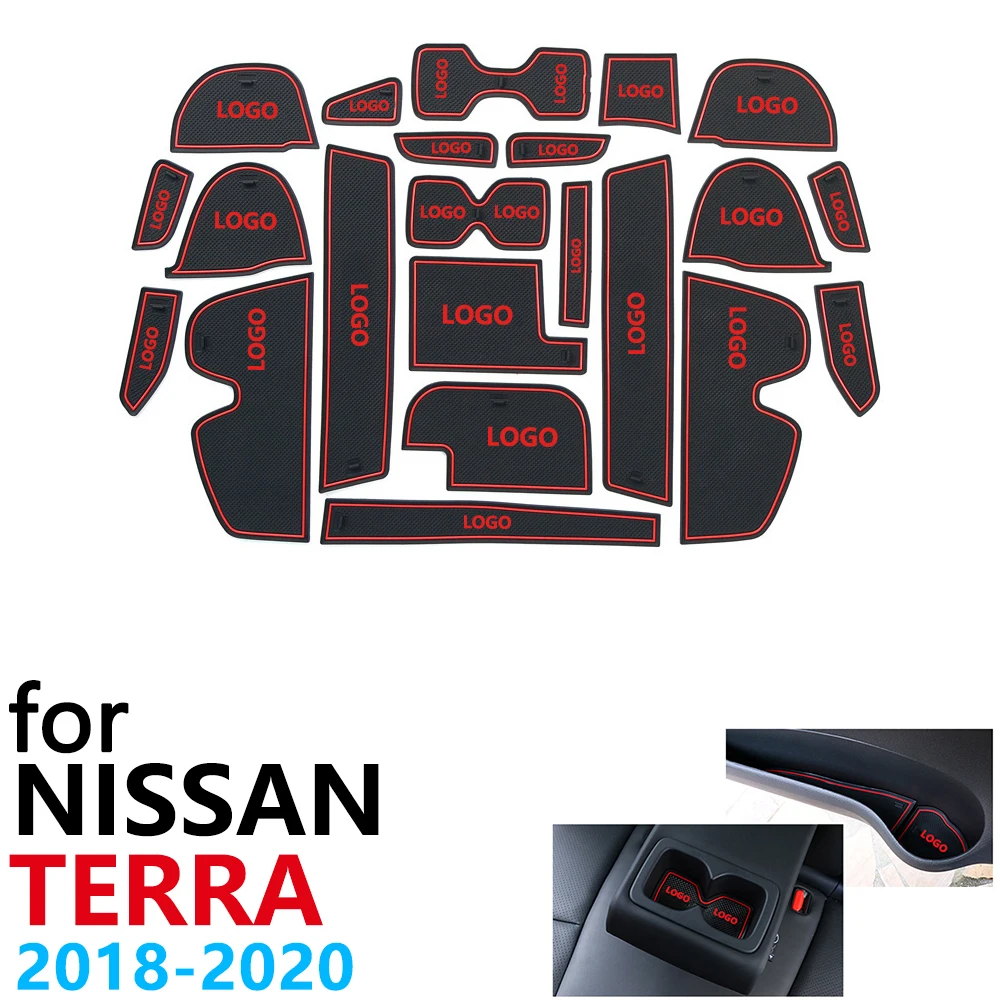 Противоскользящие резиновые чашки подушки двери паз коврик для Nissan Terra 22 шт аксессуары Автомобильные наклейки коврик для телефона