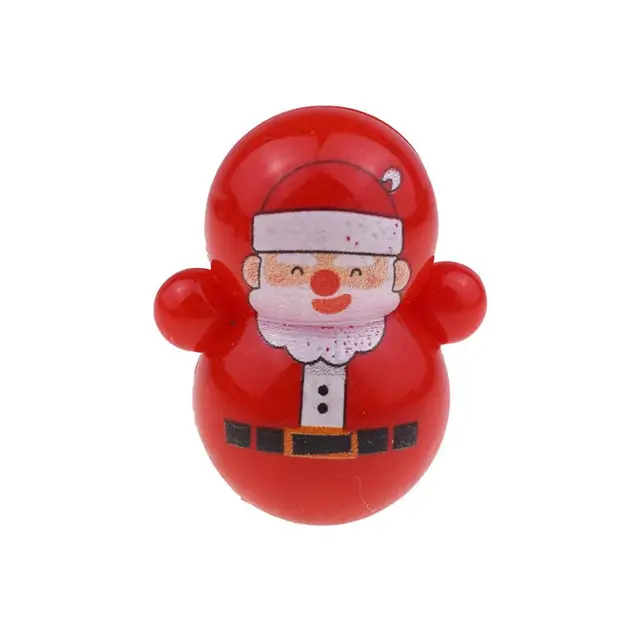Christmas Wobbling Toy Roly Poly Wobble Toys Red Santa Claus Rolling Wobbling Toys Plastic Christmas Tumbler Wobbler Toy For 2