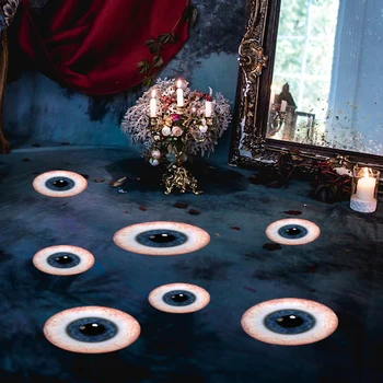 

12 Pieces Floor Decals, Pumpkin Eyes PVC Stickers Wall Stickers Wall Posters for HalloweenParty