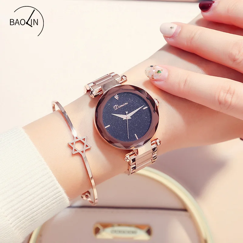 

Watch New Style Dimini dimini Trend Fashionable Watch Women's Waterproof Luxury Steel Belt Diamond Set Star