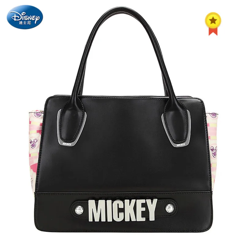 Disney Single Shoulder Messenger Bag Mickey Cartoon Anime Handbag PU Waterproof Fashion Trend Handbag Casual Lady Girls Bag