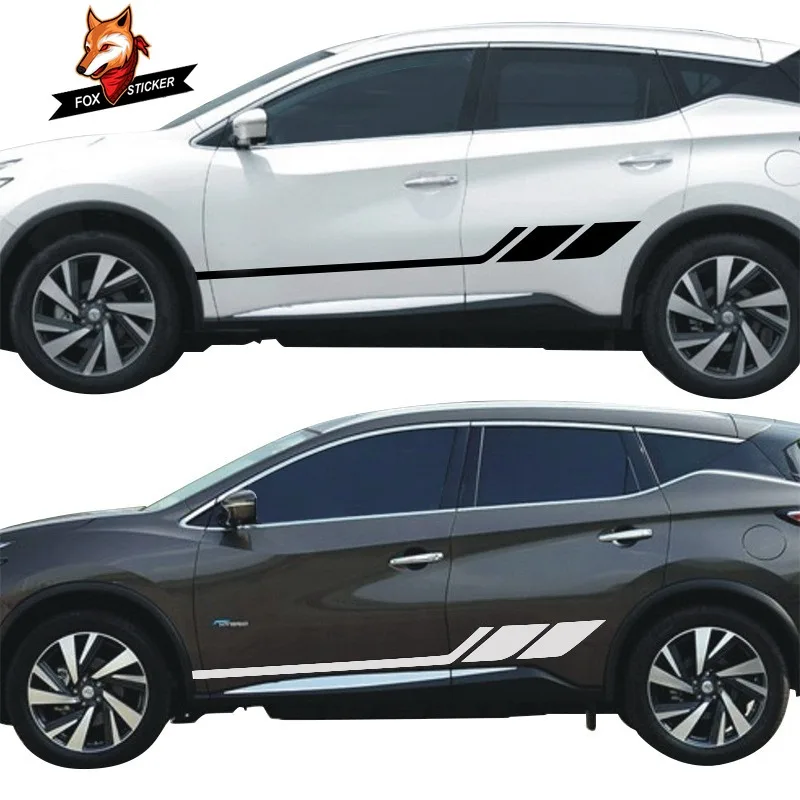 Авто спортивный стиль виниловая Автомобильная Классическая наклейка на тело наклейка для гоночных автомобилей в полоску для муранского винилового нижнего дверного знака наклейка сбоку s