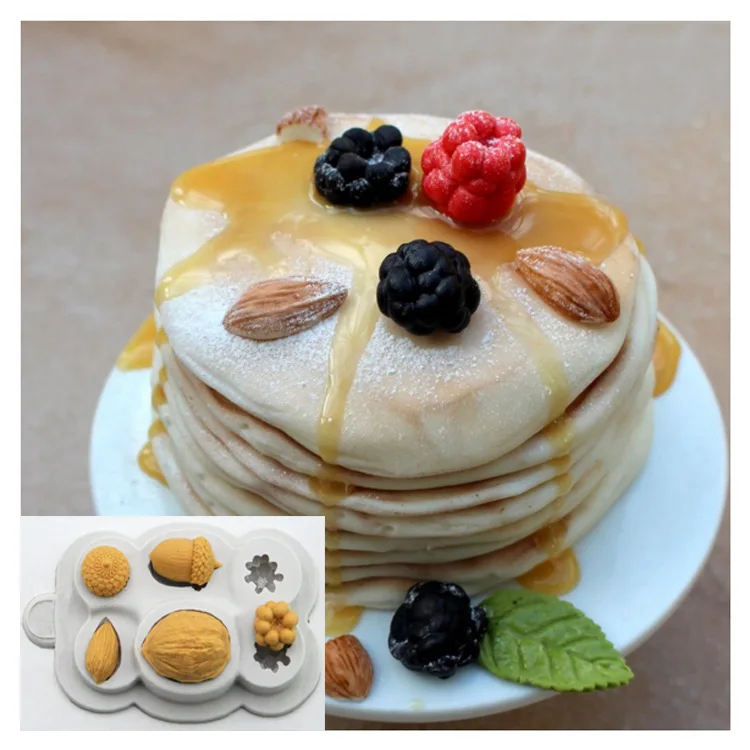 

Luyou 1pc Walnut & Pine Nuts cake silicone mold fondant lace mold Birthday cake decorating tools chocolate gumpaste mold FM1898