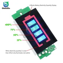 Indicateur de capacité de batterie au Lithium 1S 4.2V, Module unique 4.2V, affichage bleu, testeur de puissance de batterie de véhicule électrique Li-ion