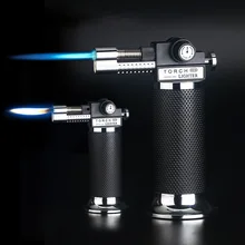 Gasaansteker Hoge Capaciteit Torch Turbine Lichter Spuitpistool Butaan Twee Vlam Blauwe Vlam Sigaar explosieveilige Lichter Wilde keuken