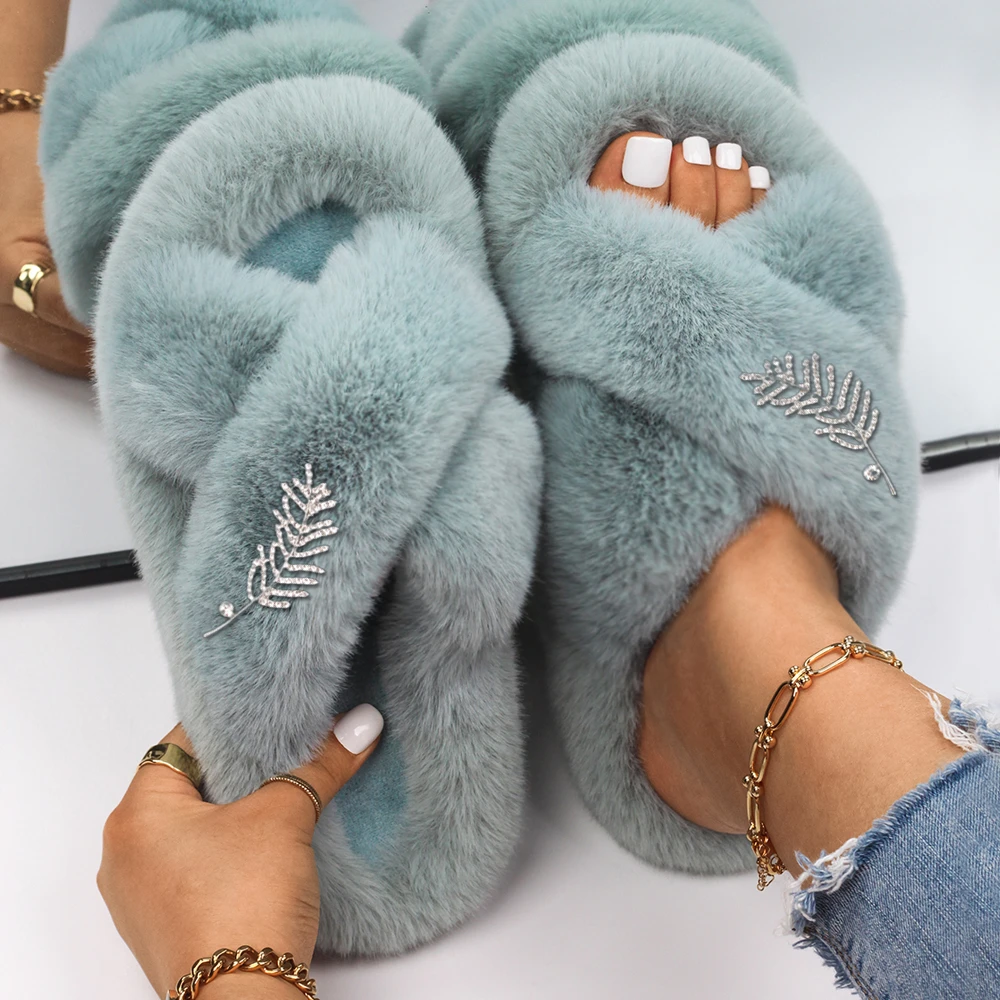 furry sandals