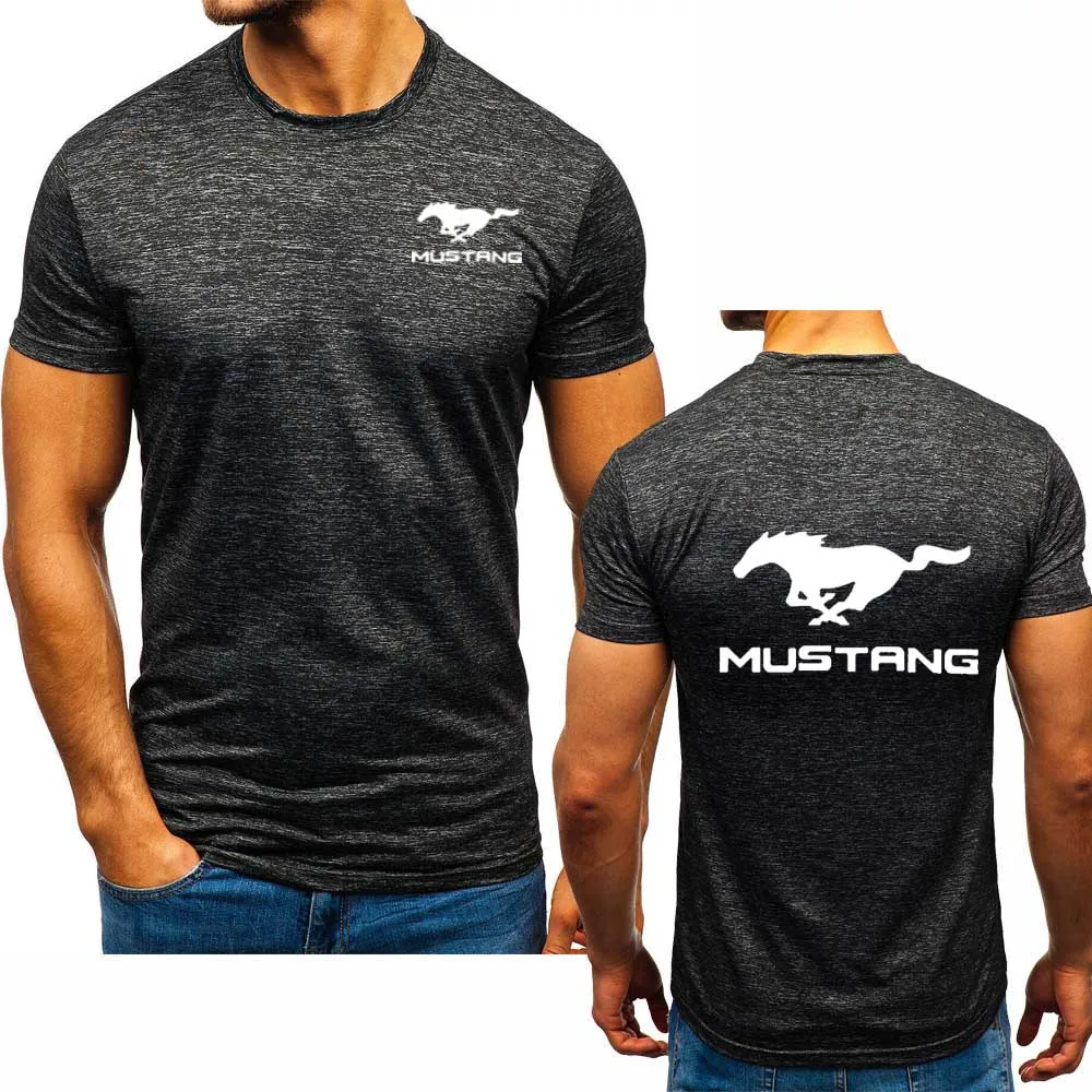 Летняя футболка для мальчиков с надписью Mustang автомобильные брелки логотипом