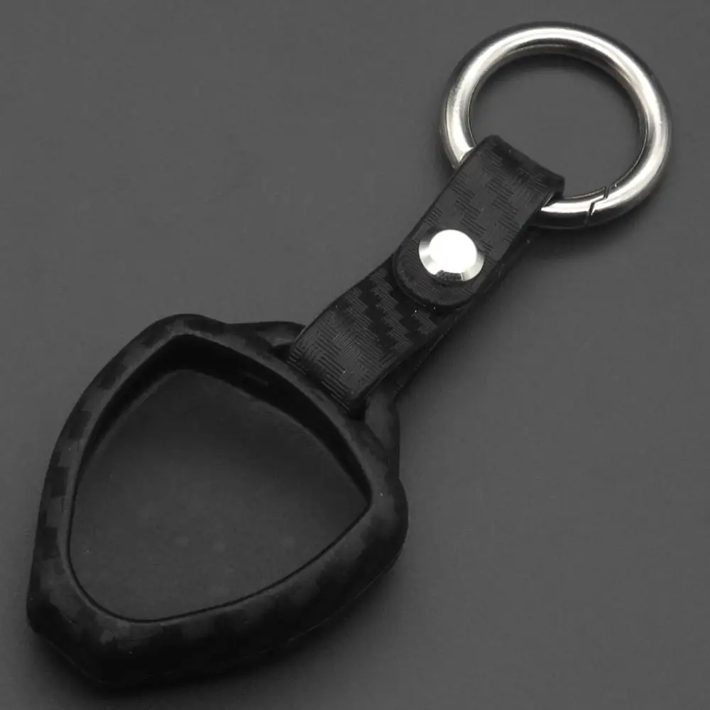 with keychain 10 шт. 2/3/4 кнопки углеродного силиконовый чехол для ключей в виде ракушки для Toyota Yaris Prado Tarago Camry Corolla брелок крышка - Название цвета: with keychain
