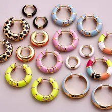Лучшие женские серьги-кольца в стиле бохо со стеклянными кристаллами для женщин, этнический многоцветный свадебный подарок, металлический цветной рисунок, серьги, ювелирное изделие, Новинка